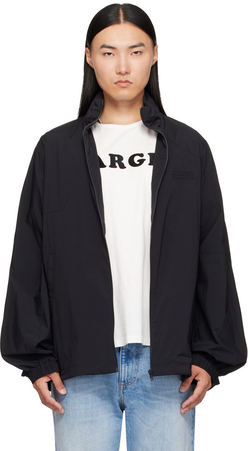 Black Nylon Zip Jacket 262188M180003