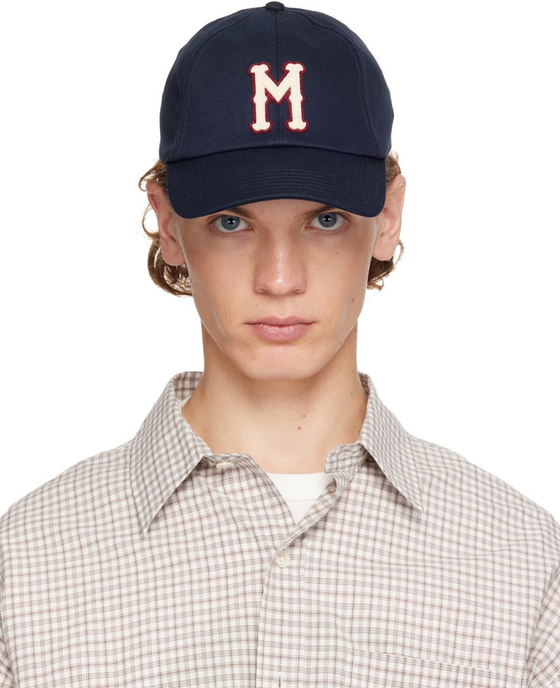 Navy Cotton Gabardine Baseball Cap 262111M139003