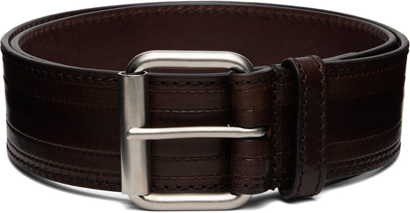 Brown Calfskin Belt 262358M131001