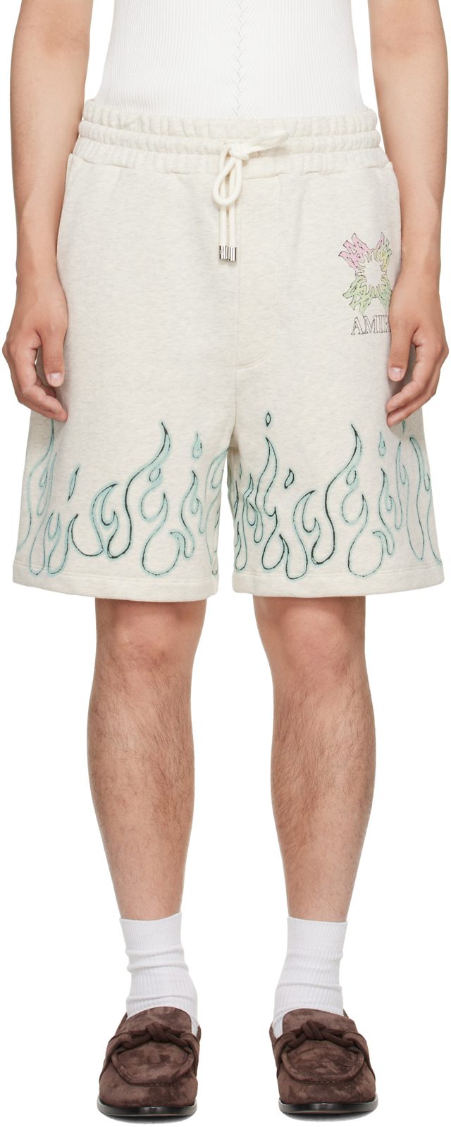 오프화이트 MA Quad Flames Sweat Shorts 262886M193019