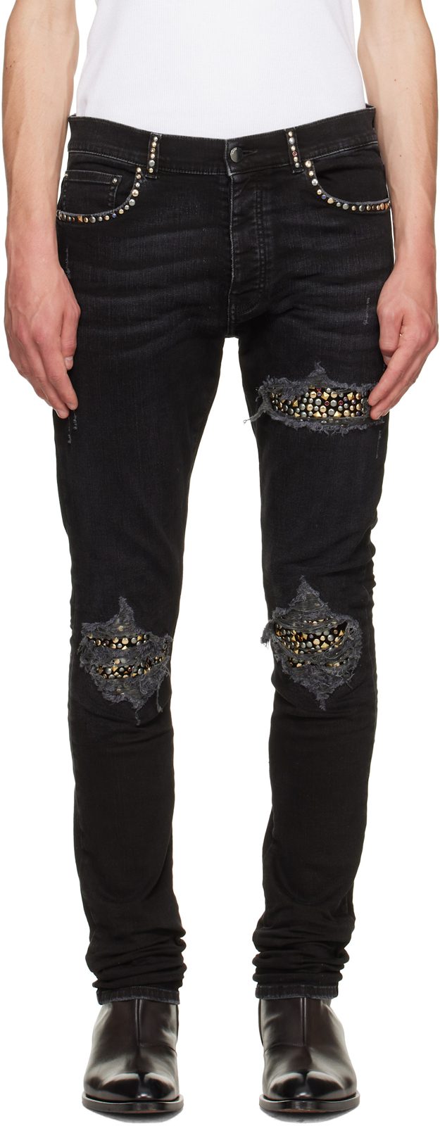 Black Studded MX1 Jeans 262886M186003