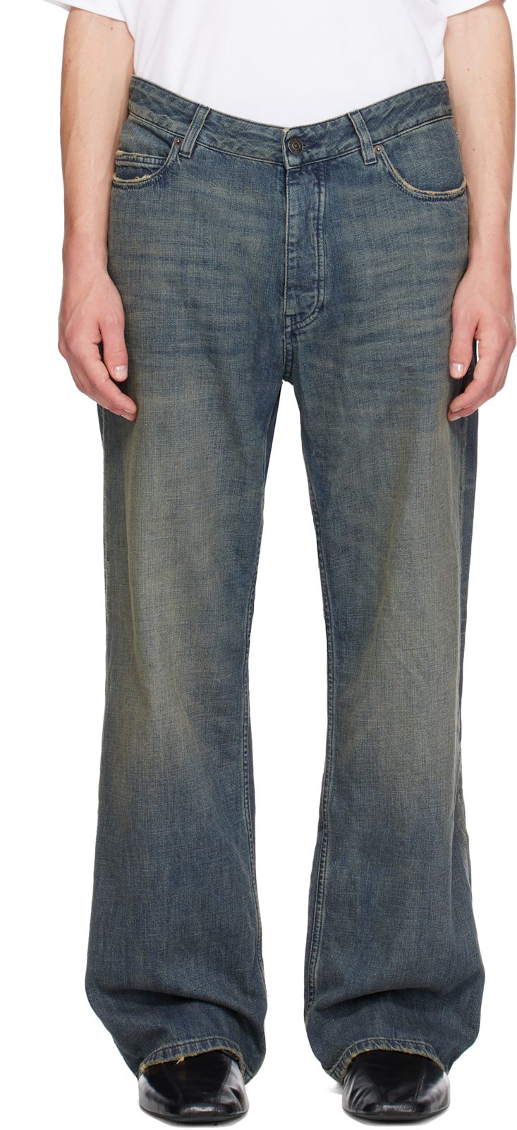 Blue Relaxed Fit Jeans 262342M186006