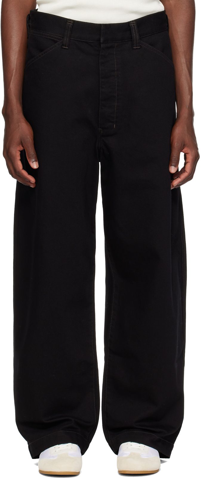 Black Oversized Workwear Jeans 262646M186007