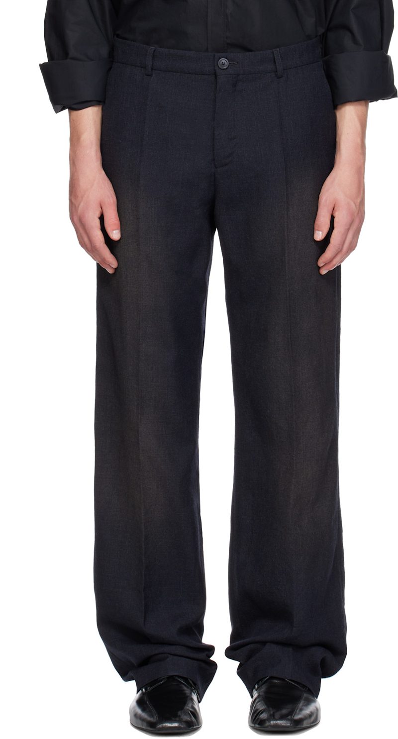 Gray Faded Tailored Trousers 261342M191002