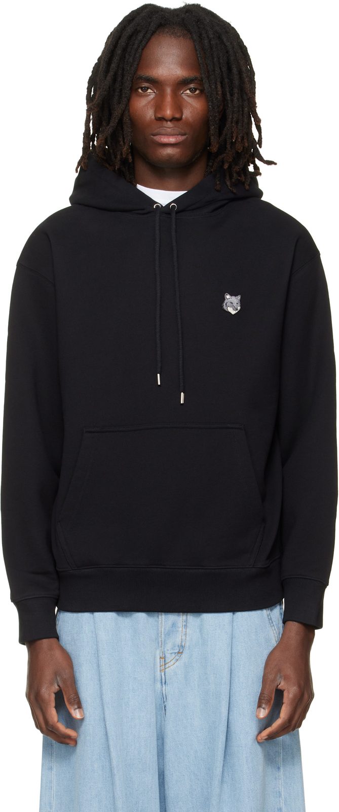 Maison Kitsune Black Fox Head Comfort Hoodie 262389M202008