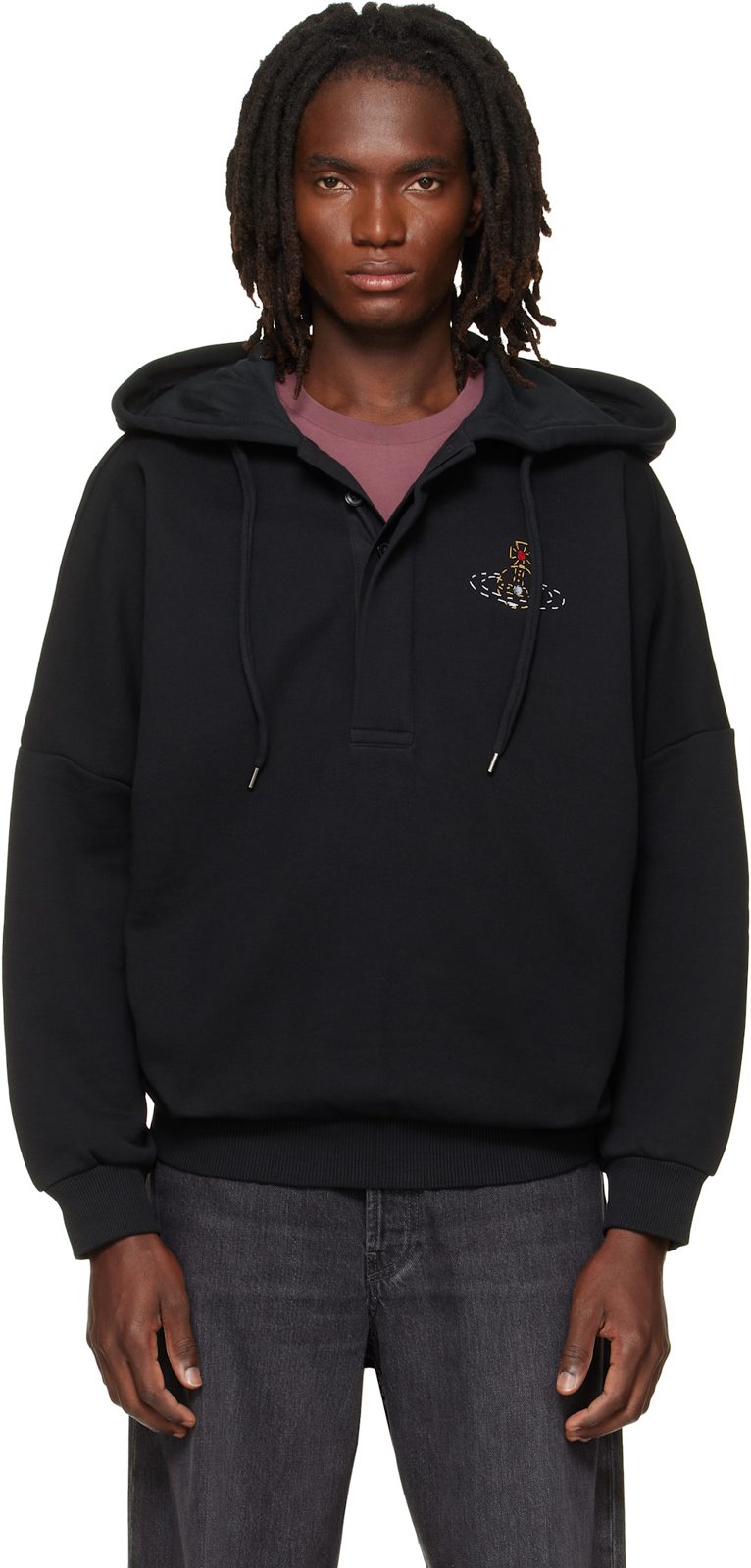 Black Batwing Hoodie 262314M202001