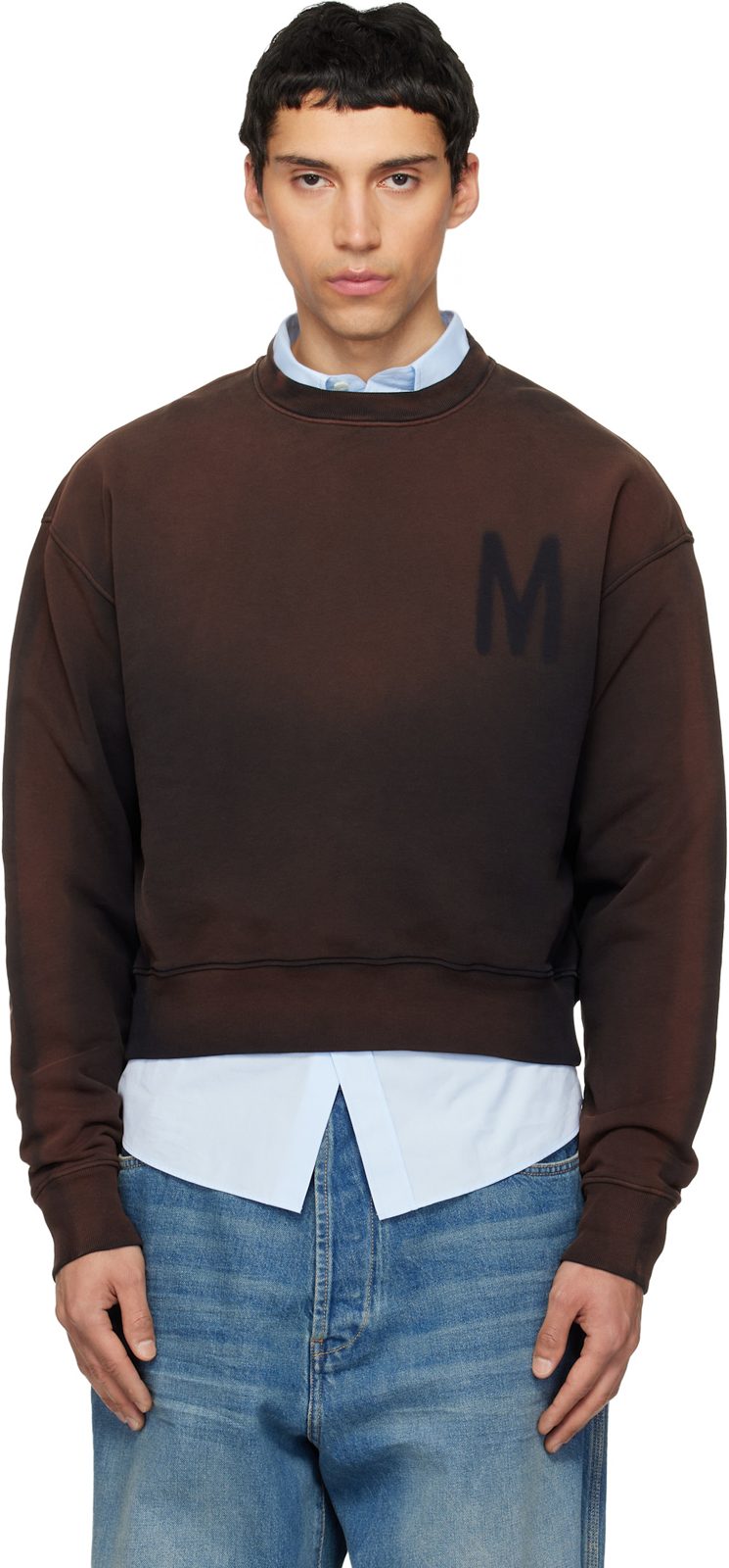 Moschino Brown M Logo Sweatshirt 261720M204000
