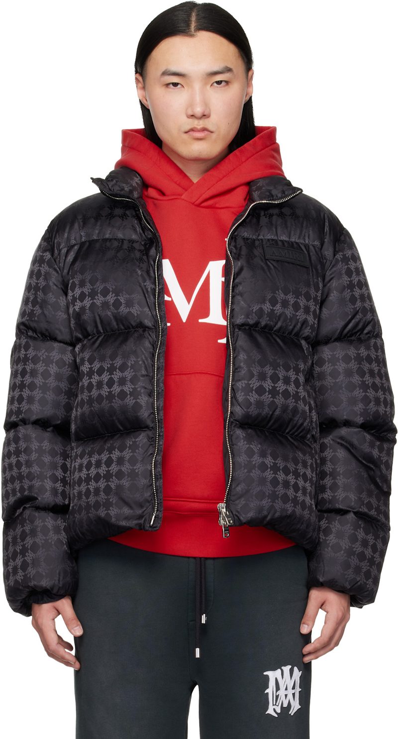 Black MA Quad Jacquard Down Jacket 261886M178011
