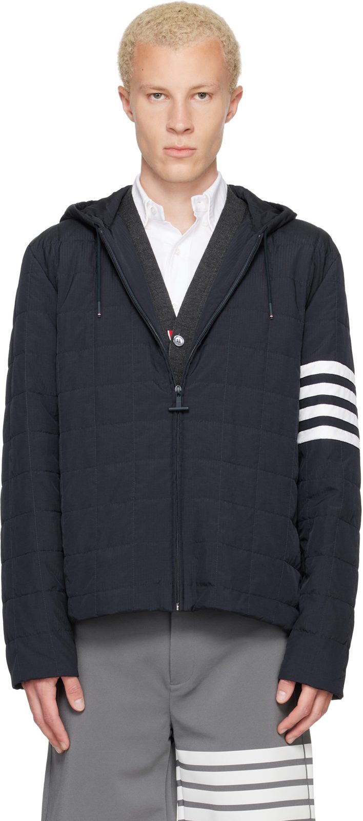 Navy Ripstop Light Weight Down Jacket 262381M178002