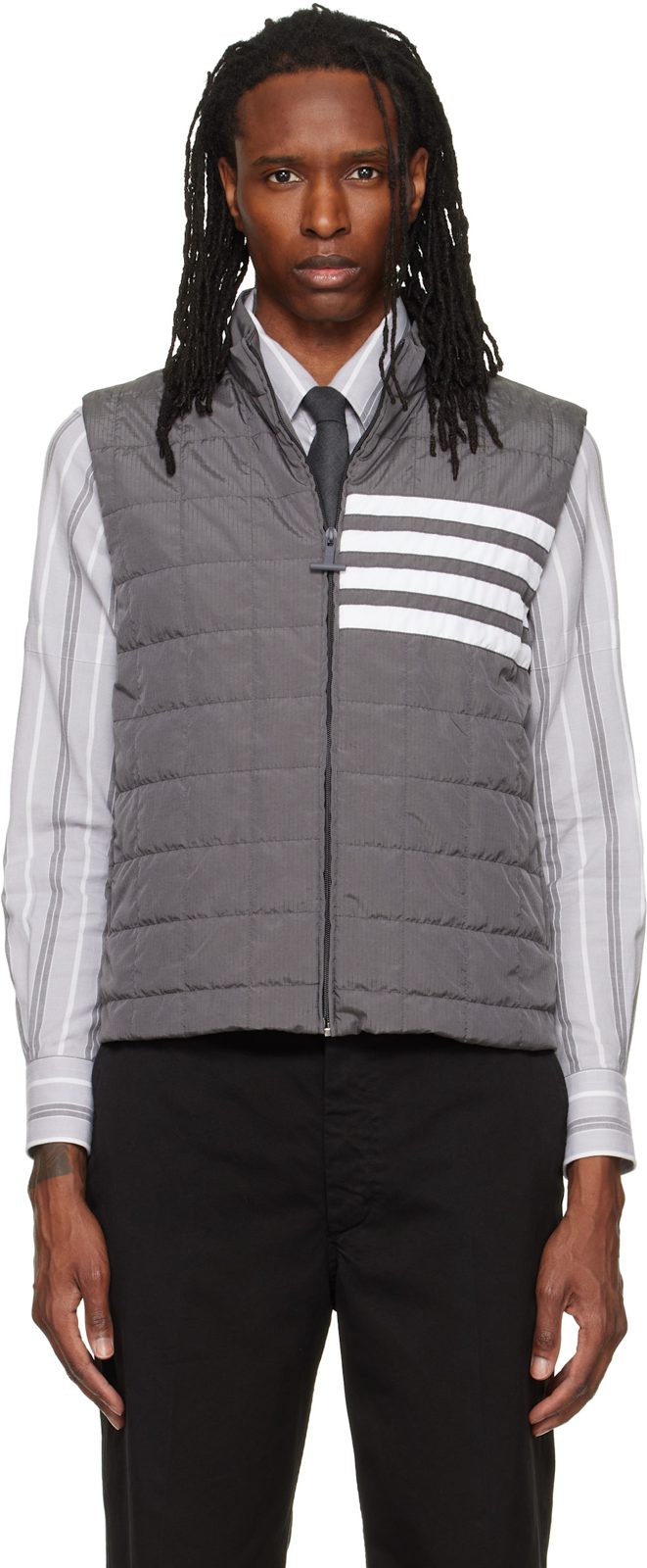 Gray Ripstop Light Weight Down Vest 262381M178001