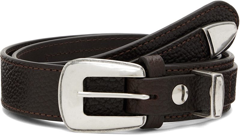 Brown Minimal Western Belt 262646F001001