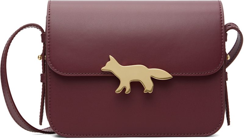 Maison Kitsune Burgundy Edie Bag 262389F048008