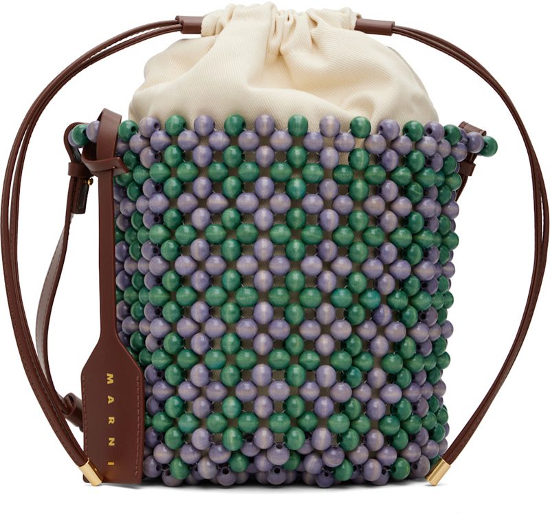 Marni Purple & Green Beads Bag 262379F048001