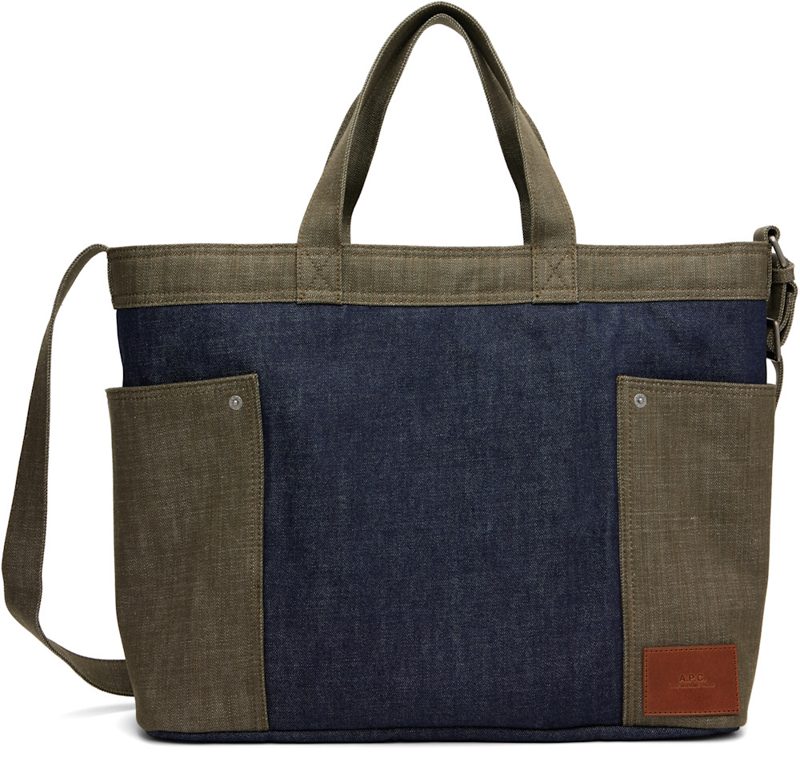 Blue & Khaki Jardin Tote 262252F049018