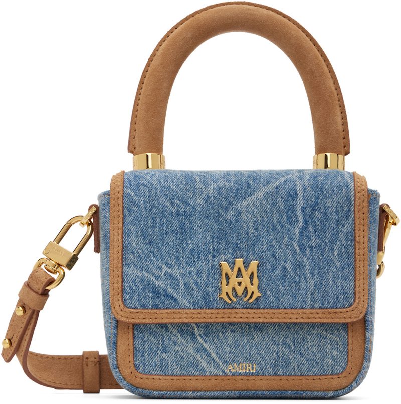 Blue Denim Suede Micro MA Bag 262886F046006