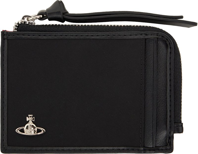 Black Zip Card Holder 262314M163013