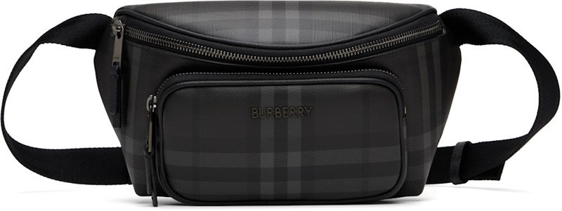 Gray City Check Belt Bag 262376M171003