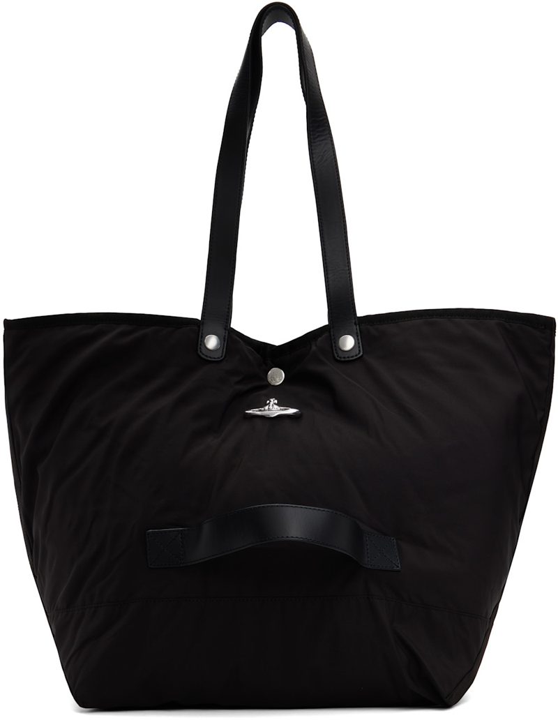 Black Utility Shopper Tote 262314M172005