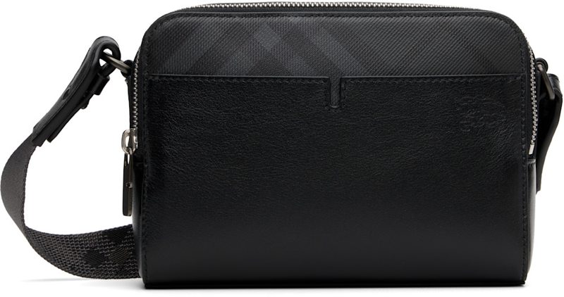 Black Pop Check Crossbody Bag 262376M170000