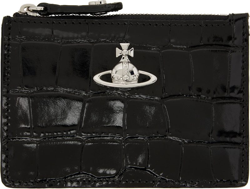 Black Slim Long Card Holder 262314F037016