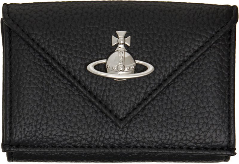 Black Envelope Billfold Faux-Leather Wallet 262314F040001