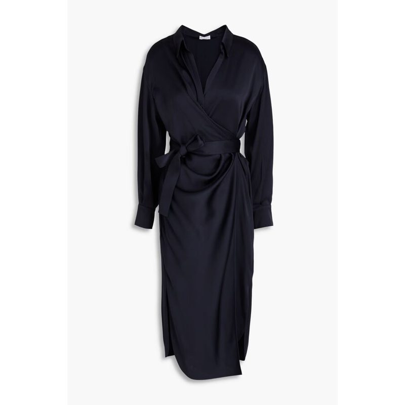 Brunello Cucinelli Deep Ocean Wrap Dress