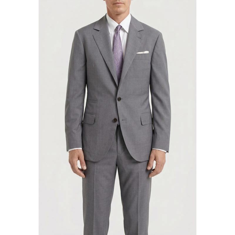 Brunello Cucinelli Light Grey Wool Silk Suit