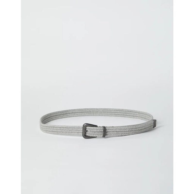 Brunello Cucinelli Womens Light Gray Woven Belt