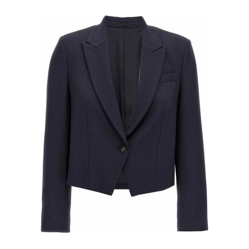 Brunello Cucinelli Navy Tailored Cropped Blazer
