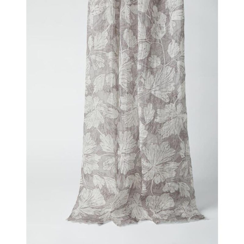 Brunello Cucinelli Womens Grey And White Floral Scarf