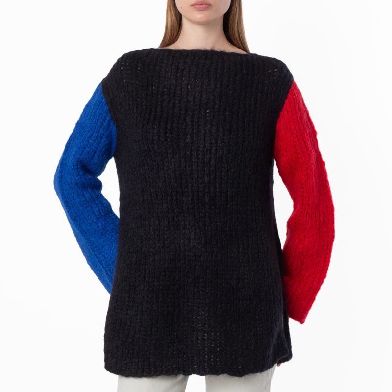 Colorblock Wool-Blend Knit Sweater