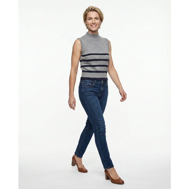 Brunello Cucinelli Light Grey Cashmere Sleeveless Sweater