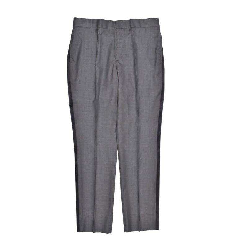 Brunello Cucinelli Grey Virgin Wool Tuxedo Trousers