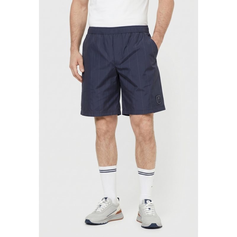 Brunello Cucinelli Blue Pinstripe Gym Shorts
