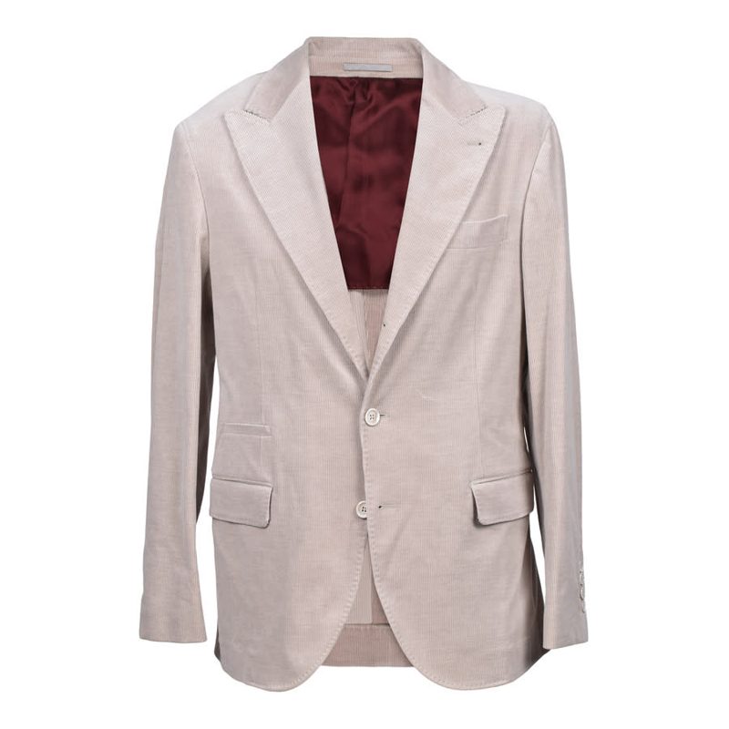 Brunello Cucinelli Sand Cashmere Blend Corduroy Blazer
