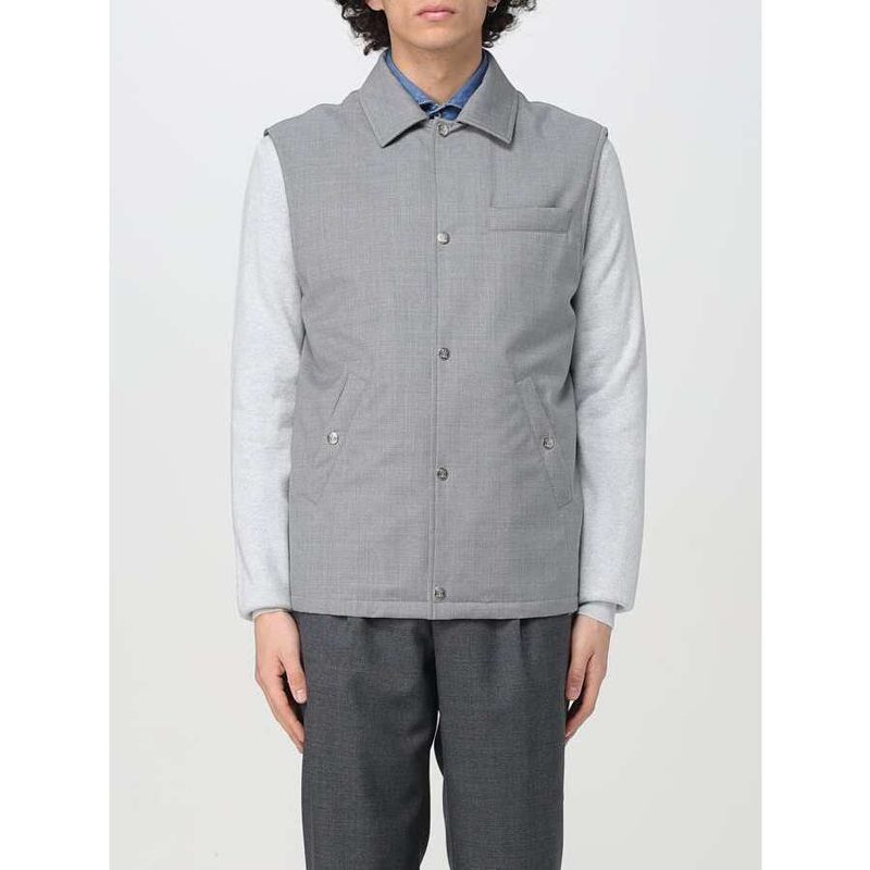 Brunello Cucinelli Gray Wool Button-Up Jacket