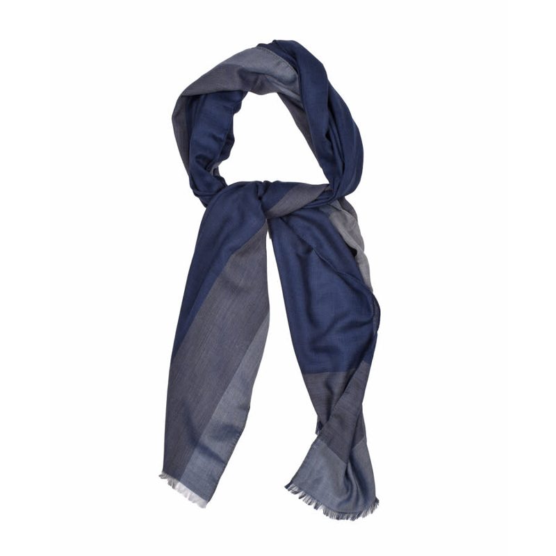 Brunello Cucinelli MenS Navy Two-Tone Cashmere Scarf