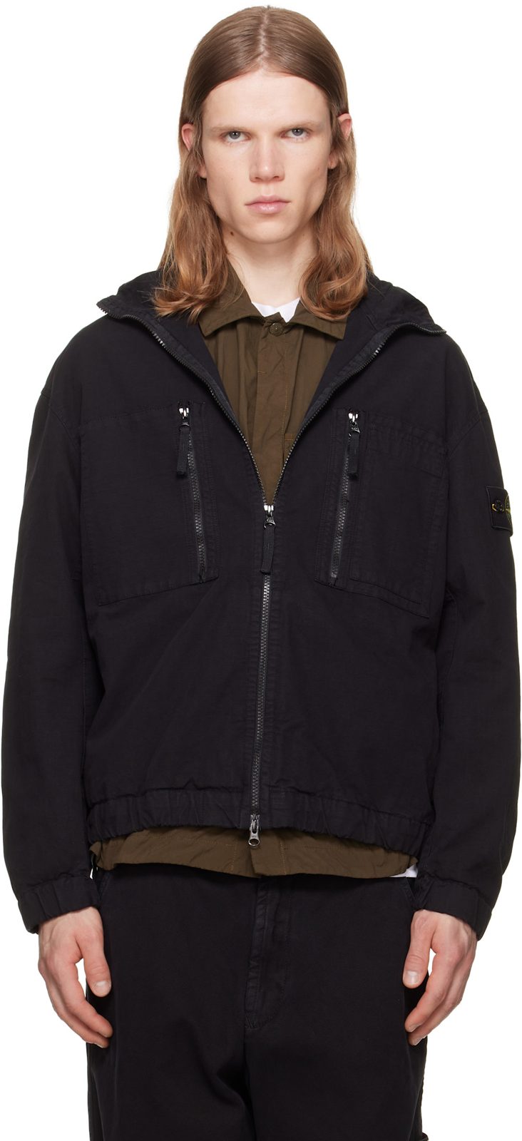 Black 1200011 Organic Cotton Ripstop Jacket 262828M180037