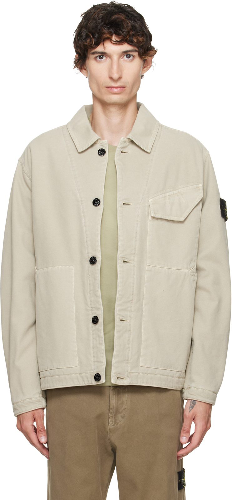 Beige 4100048 Organic Panama Cotton Jacket 262828M180024