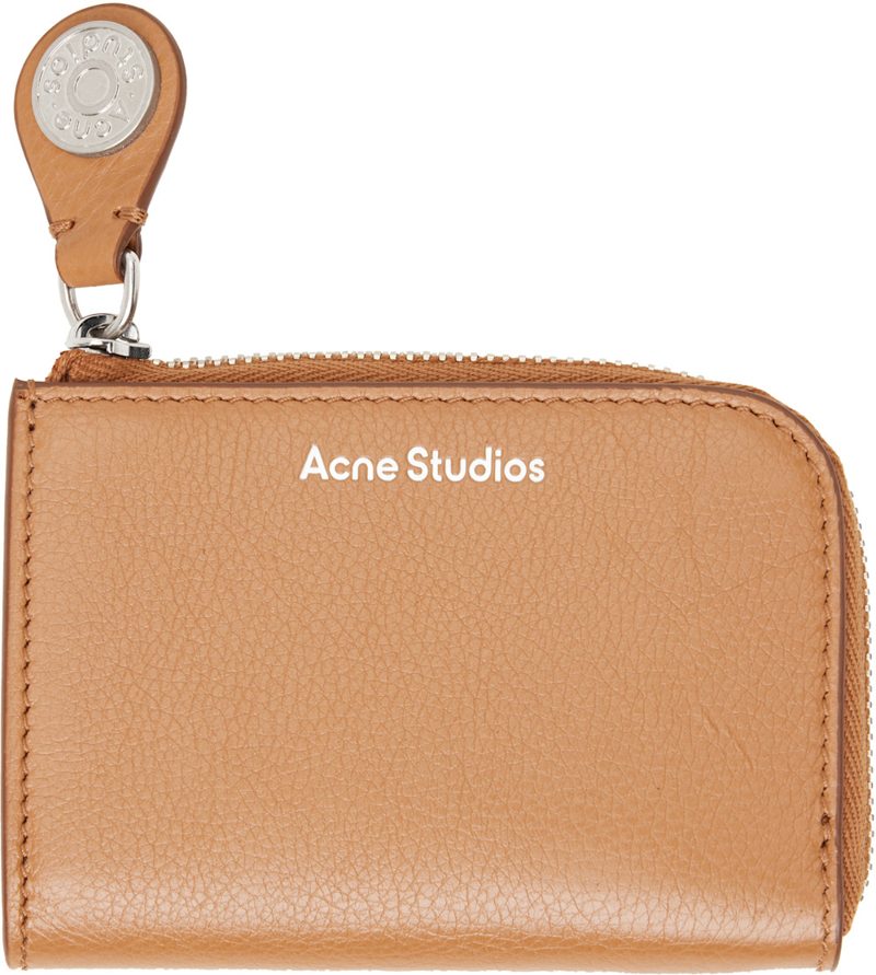 Brown Compact Zip Wallet 262129M164003