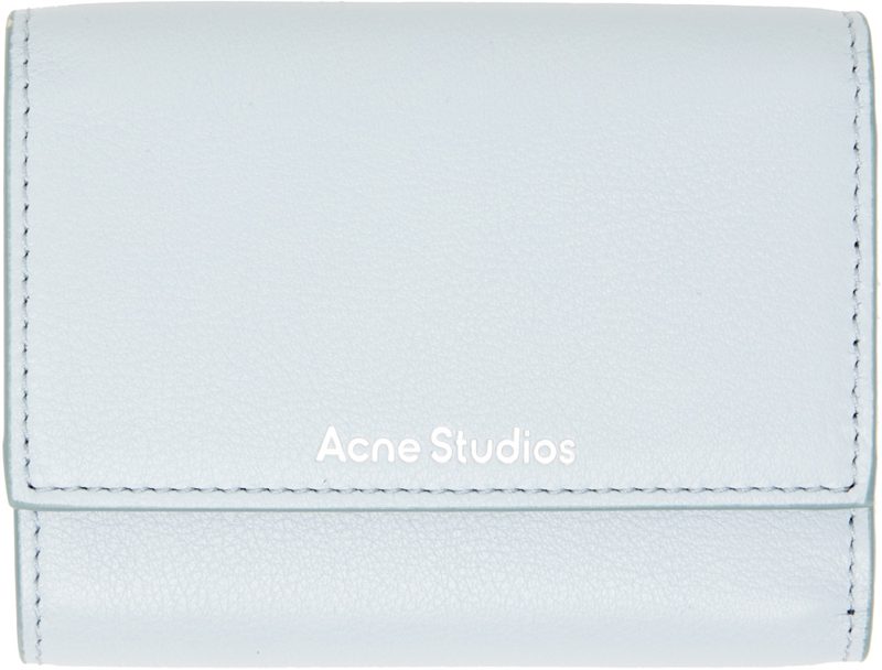 Blue Leather Trifold Wallet 262129M164004
