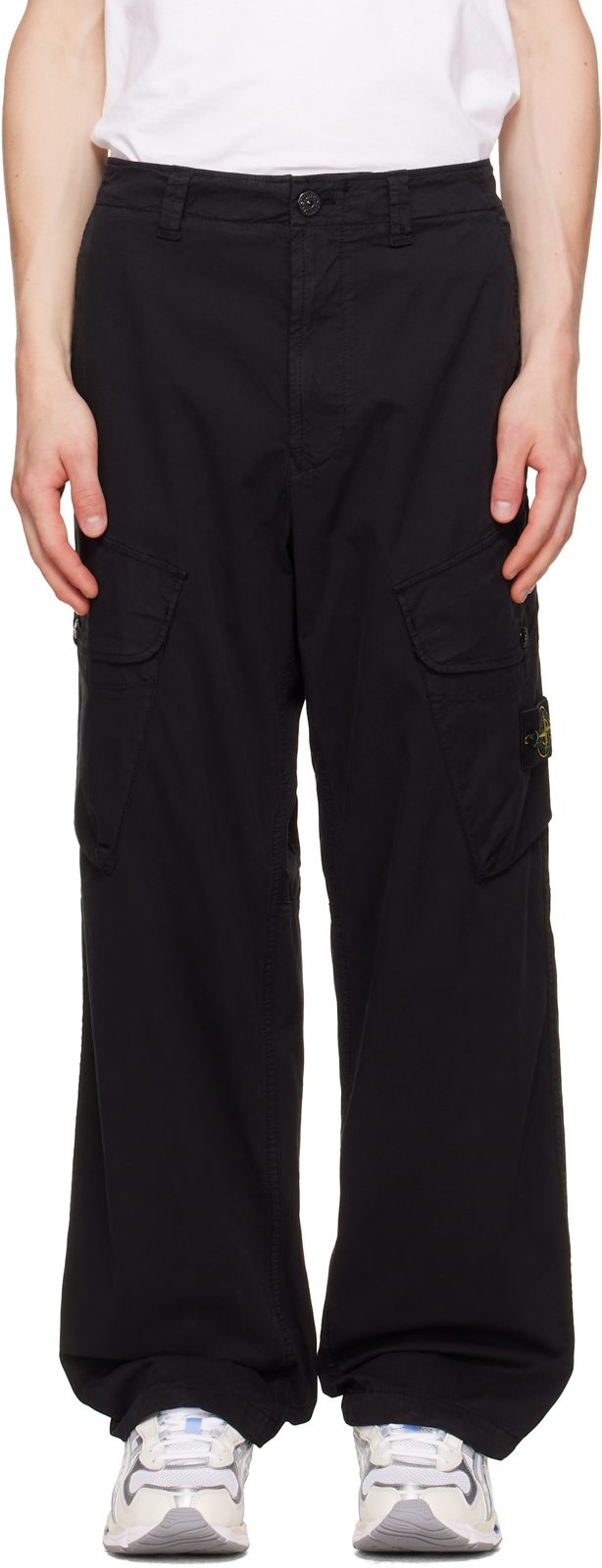 Black 3100003 Stretch Organic Cotton Twill Trousers 262828M087000