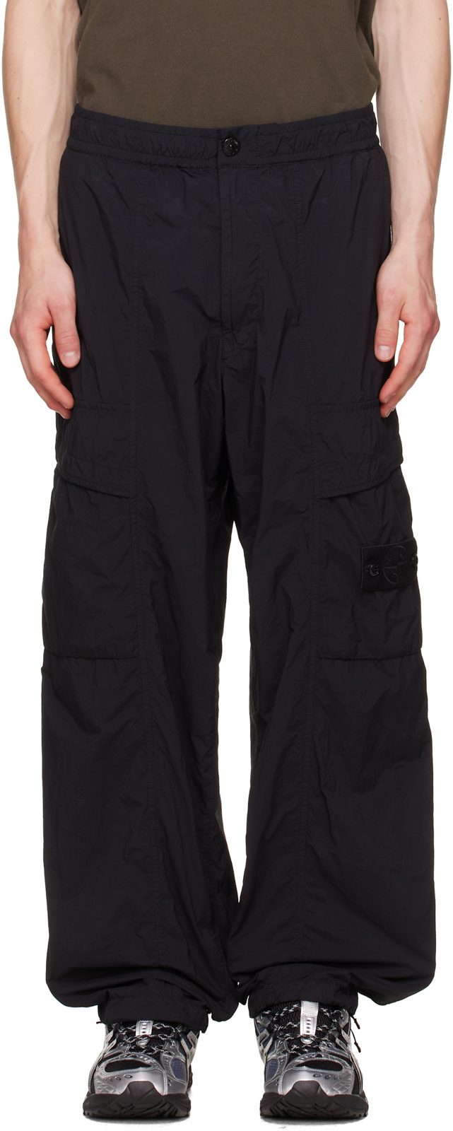 Black Nylon Smerigliato S.I. Ghost Pants 262828M188005