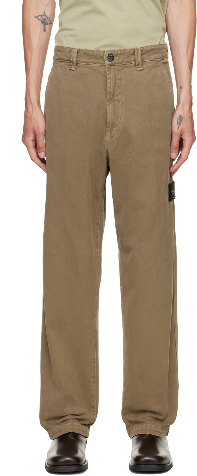 Khaki 3100014 Organic Panama Cotton Trousers 262828M191013