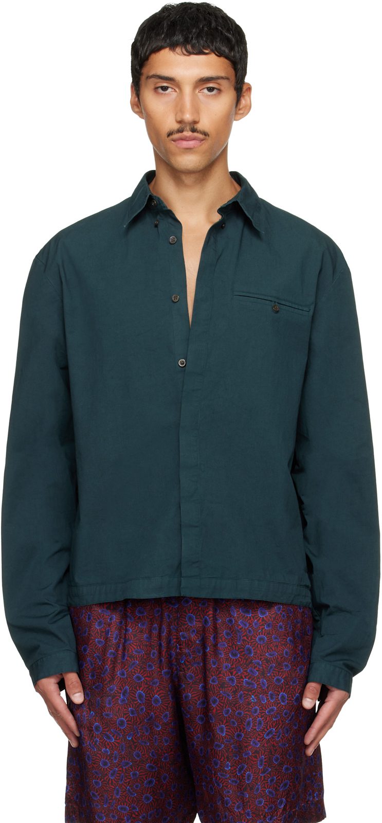 Green Cotton Shirt 262358M192085