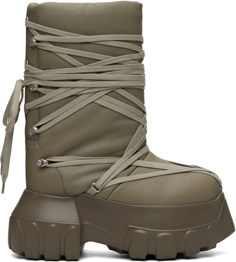 Taupe Tower Megalace Lunar Mega Tractor Boots 262232M255005