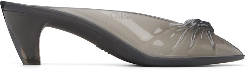 Gray Chloe Jelly Mule Heeled Sandals 262338F122001