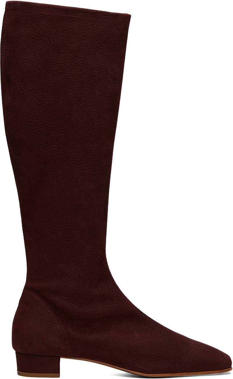 BY FAR Brown Edie Nubuck Knee-High Boots 262289F115004