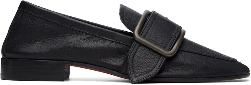Black Buckle Loafers 262358F121008
