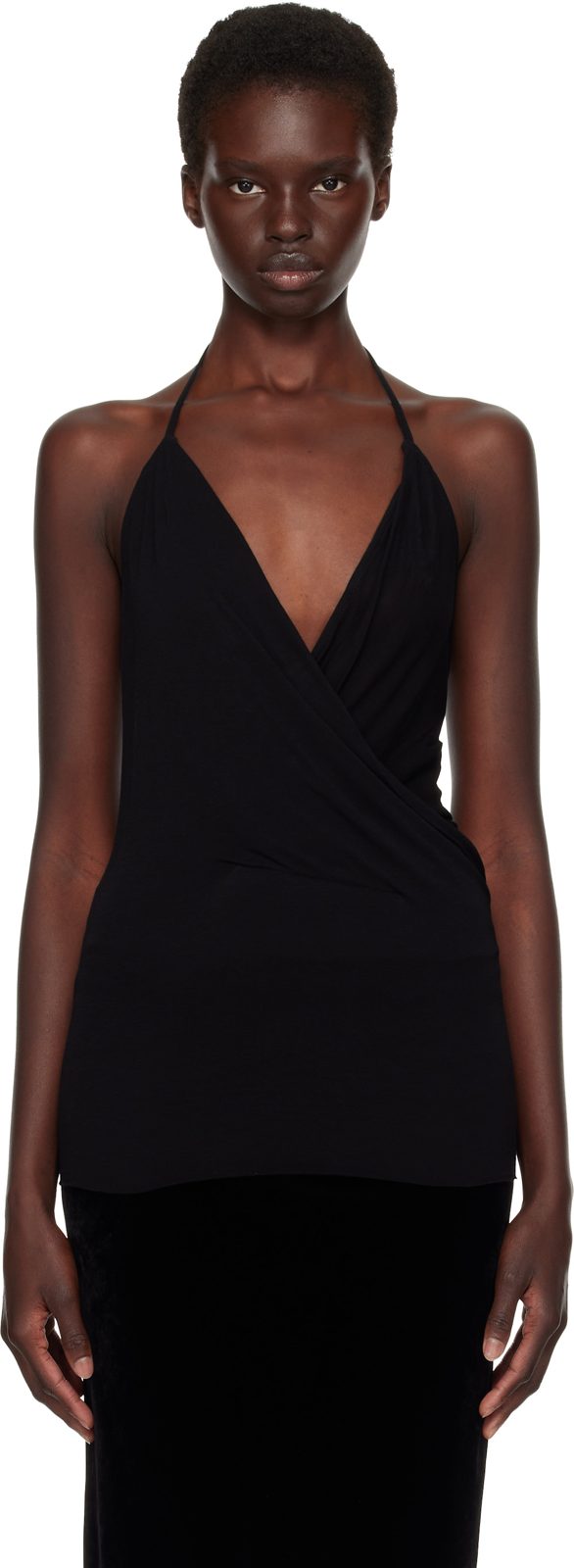 Black Tower Draped Top 262232F111014